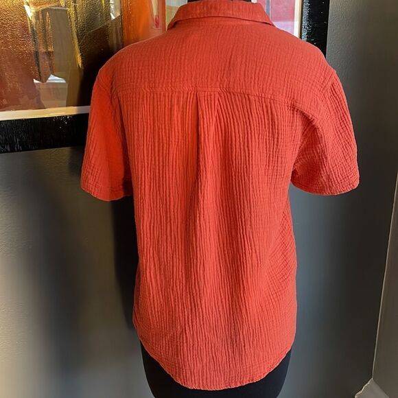 Target #takepride cinnamon textured thick gauze silver sparkle button shirt. XS - Picture 4 of 5